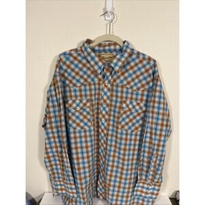 wrangler Western shirt pearl snap 3xl Men's L/S Plaid L1‎